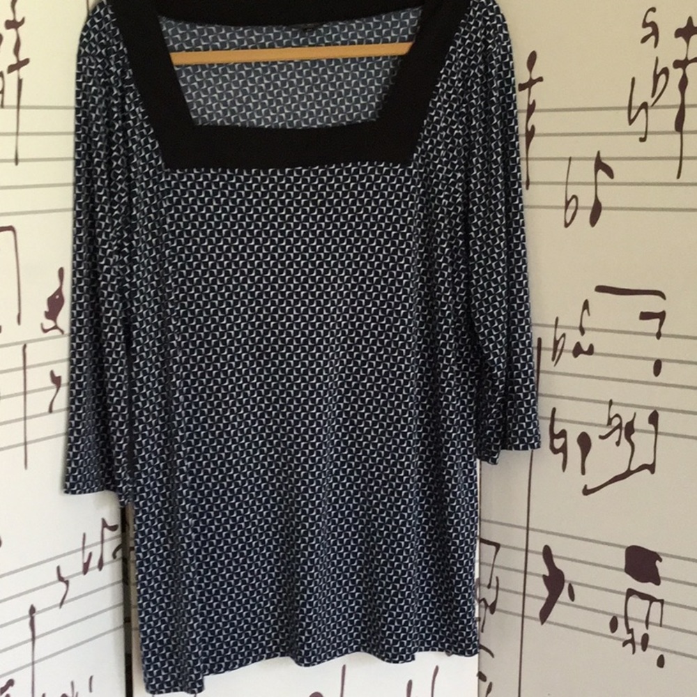 Square neck business or casual tunic top